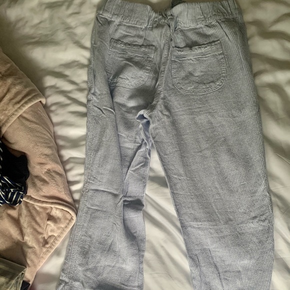 BLUE&WHITE LINEN-LIKE PANTS - Picture 2 of 5